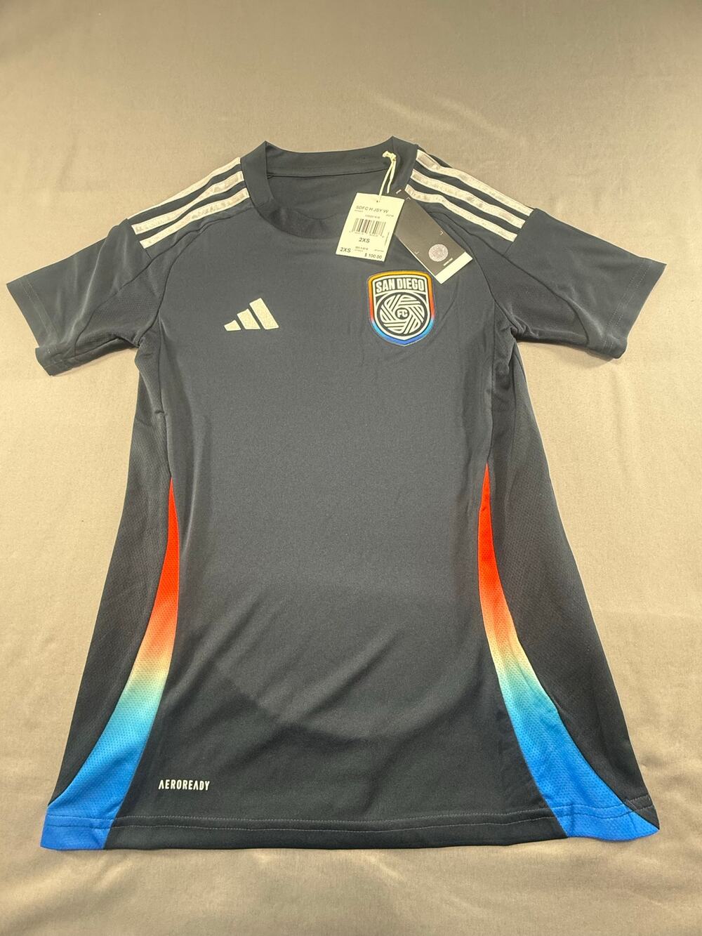 Adidas San Diego FC MLS AEROREADY women’s Jersey Blue NWT Size 2XS blokecore